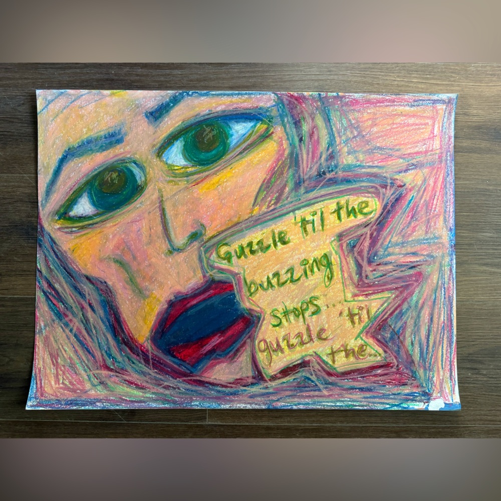 “Venus Fly Trap”  oil pastel made in 2020, size 18x24” poster style poster style